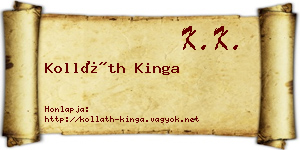 Kolláth Kinga névjegykártya